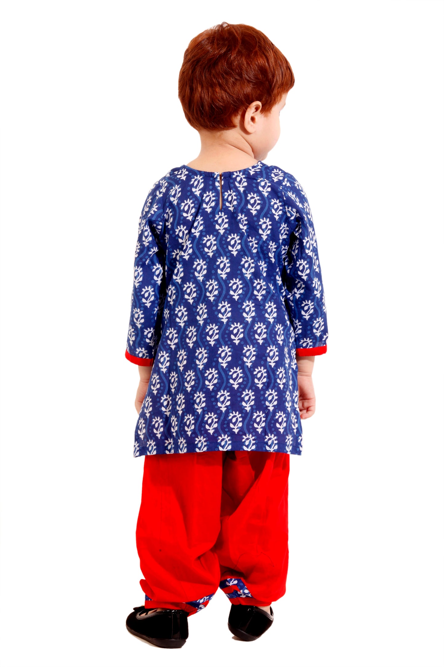 Indigo Salwar Suit for Girls, Ages 6 Months to 16 Years, Cotton, Indigo Print