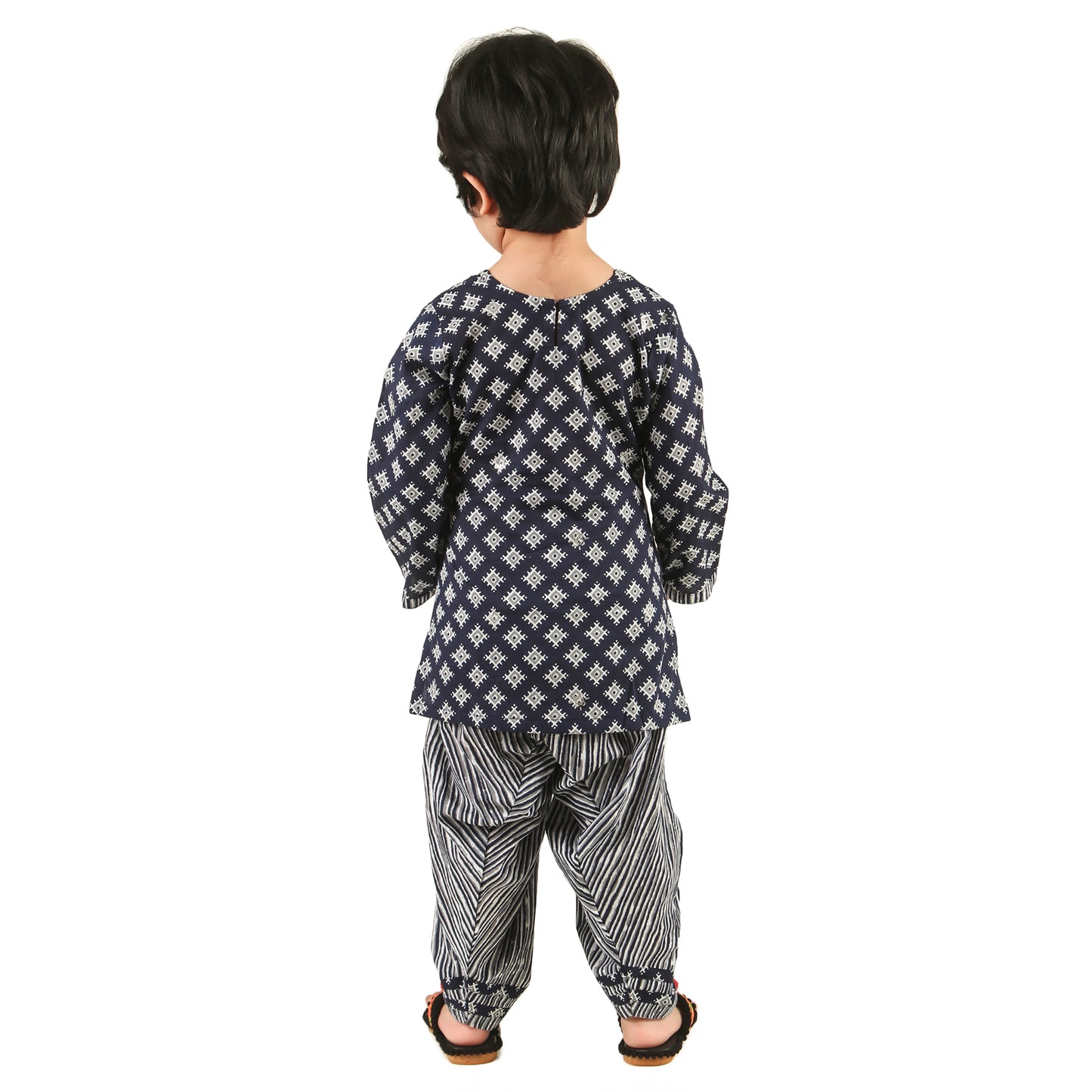 Blue Salwar Suit for Girls- Ages 0-16Y - Block Print