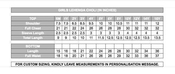 Black Lehenga Choli Set for Girls - Ages 0-16Y - Kutch Work