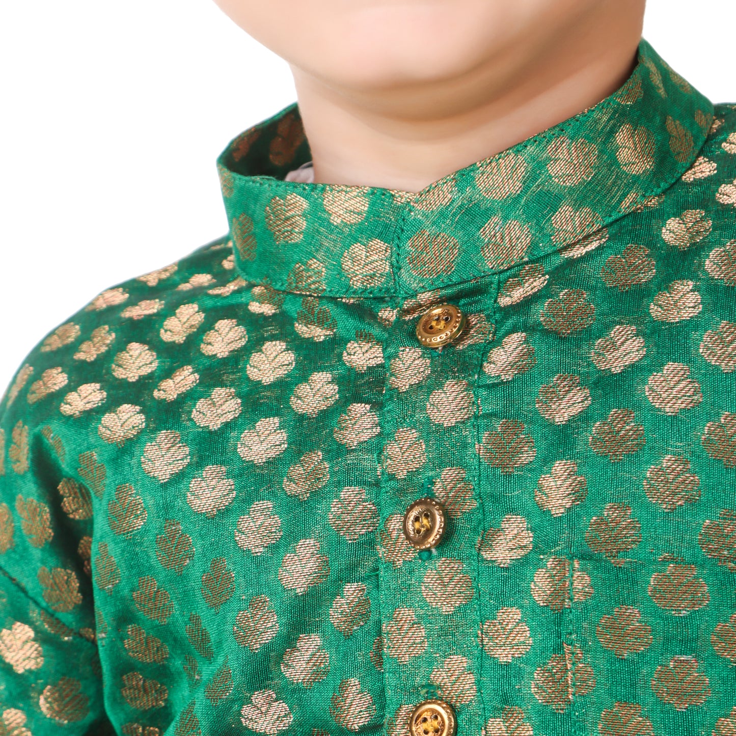 Green Kurta Pajama for Boys - Ages 0-16Y - Brocade Silk