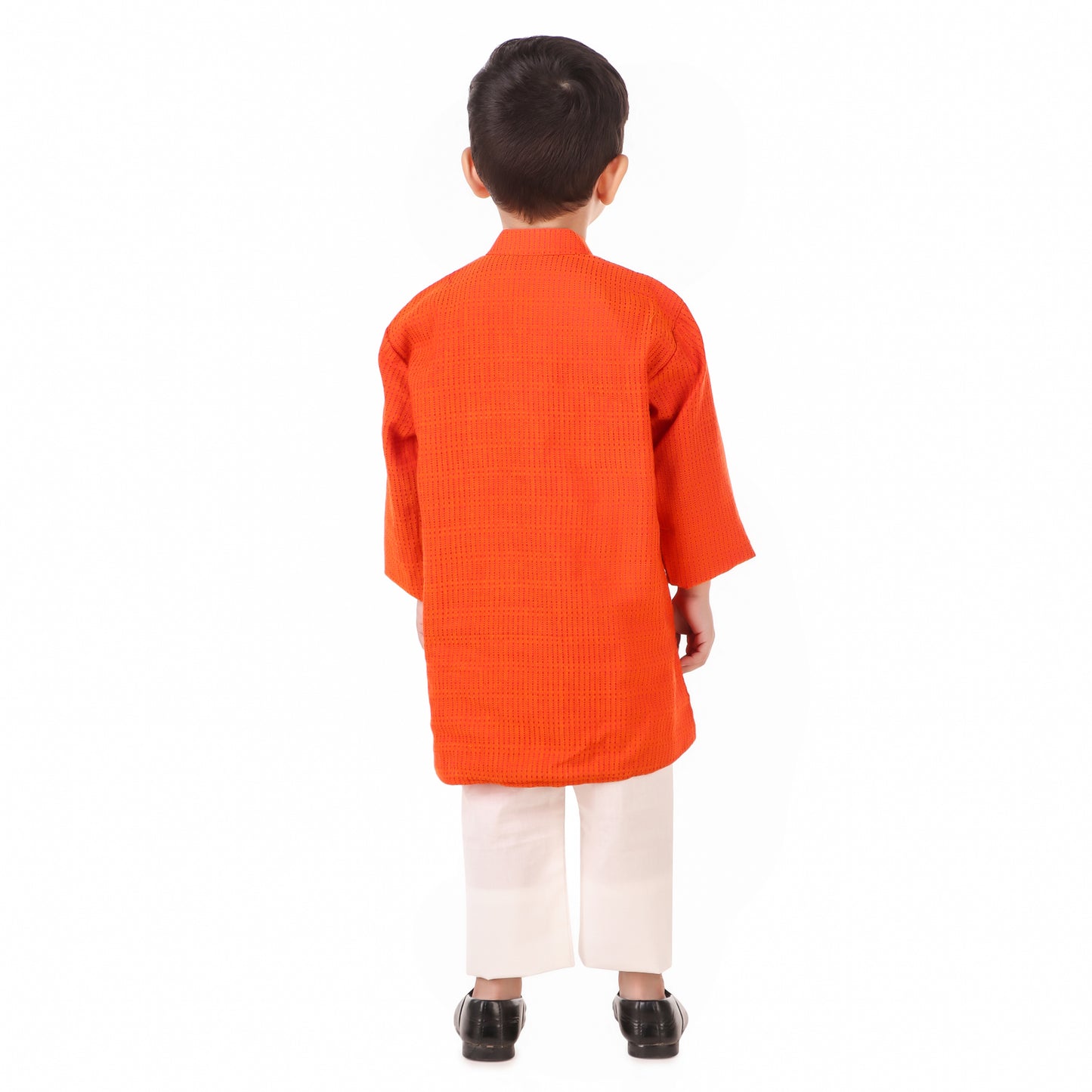 Orange Kurta Pajama for Boys, Ages 0-16 Years, Cotton-Silk (with cotton lining)