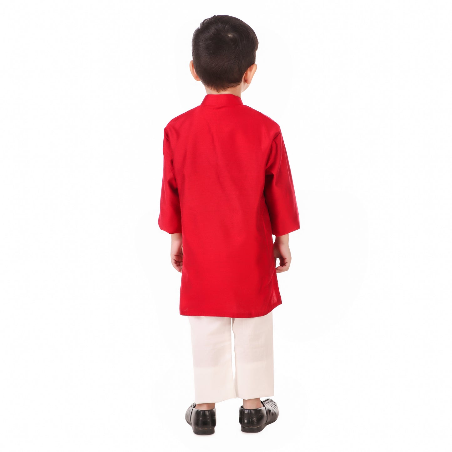 Red Kurta Pajama for Boys, Ages 0-16 Years, Poly Silk (with cotton lining)
