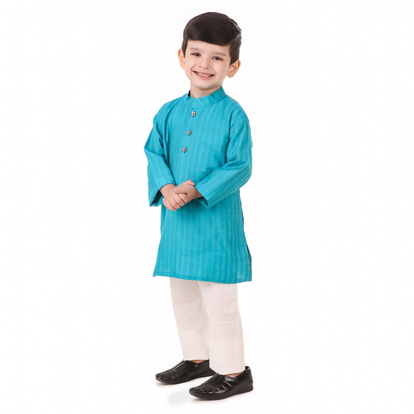 Sky Blue Kurta Pajama for Boys, Ages 0-16 Years, Cotton-Silk (with cotton lining)