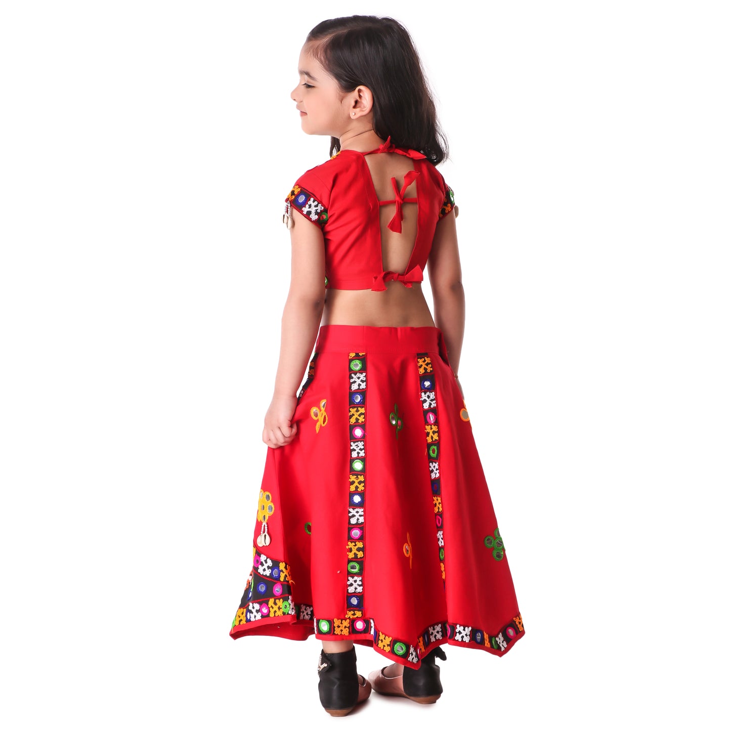 Red Lehenga Choli for Girls - Ages 0-16Y - Kutch Work