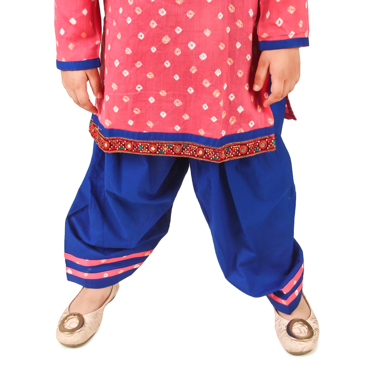 Pink Bandhani Salwar Suit for Girls, Ages 6 Months to 16 Years, Cotton, Tie-Dye