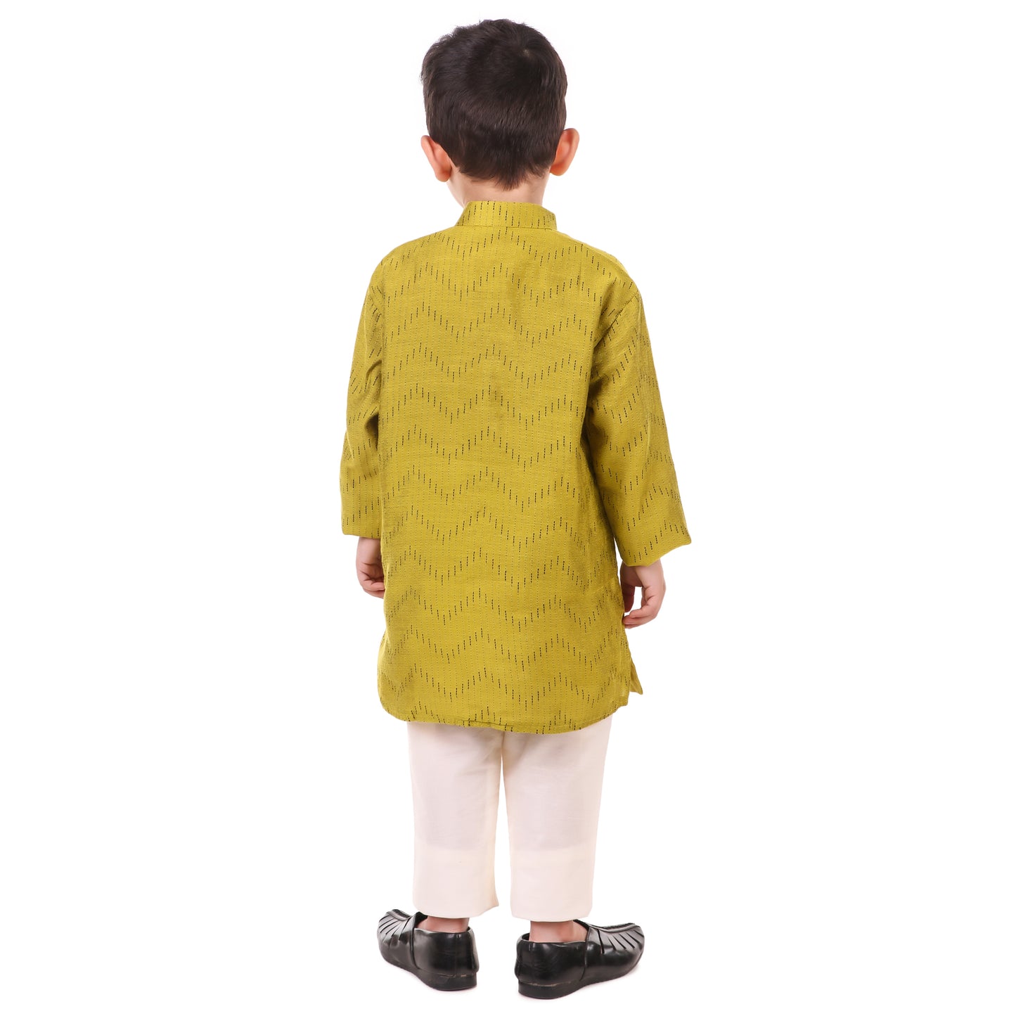 Lime Green Kurta Pajama for Boys, Ages 0-16 Years, Cotton-Silk (with cotton lining)