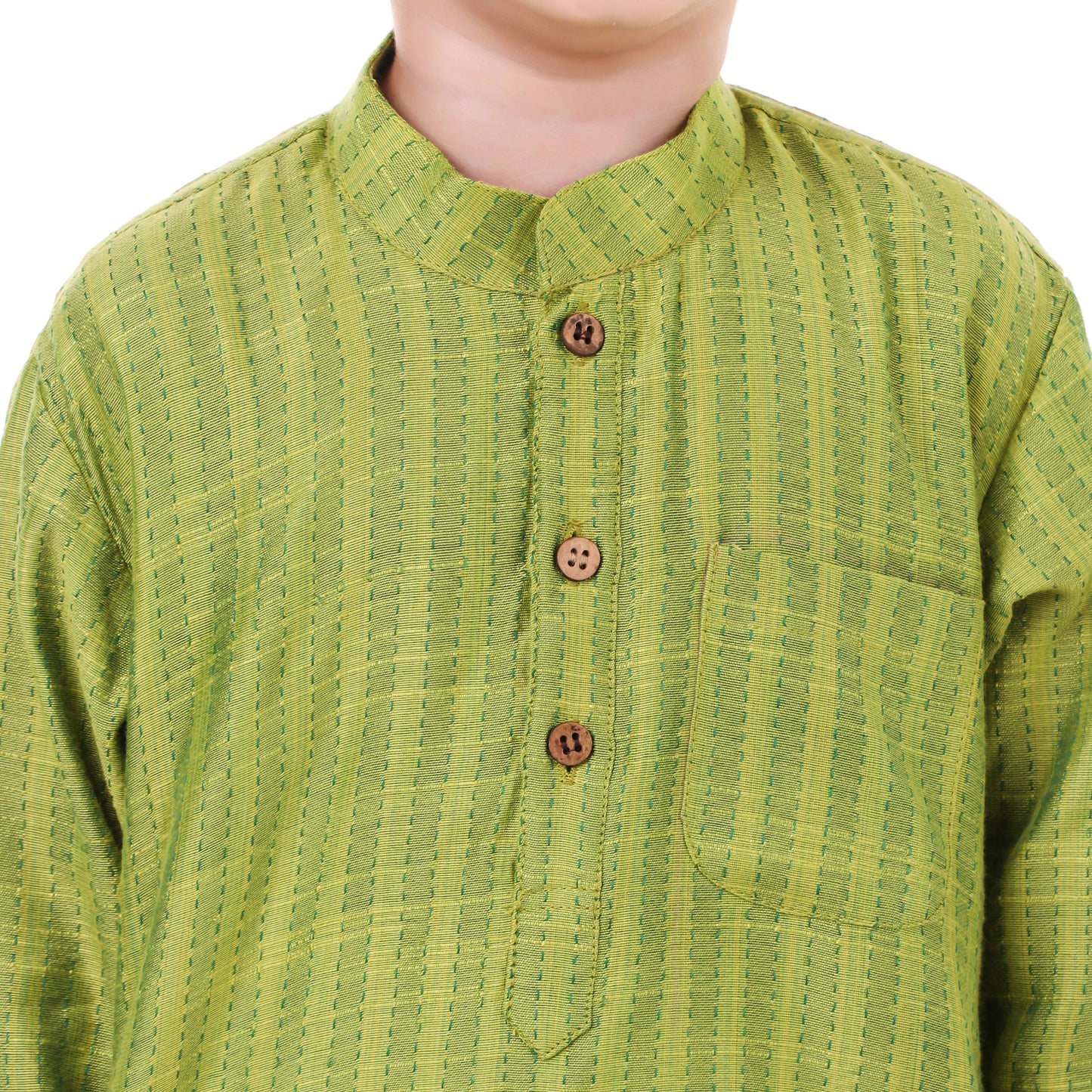 Green Kurta Pajama for Boys, Ages 0-16 Years, Cotton-Silk (with cotton lining)