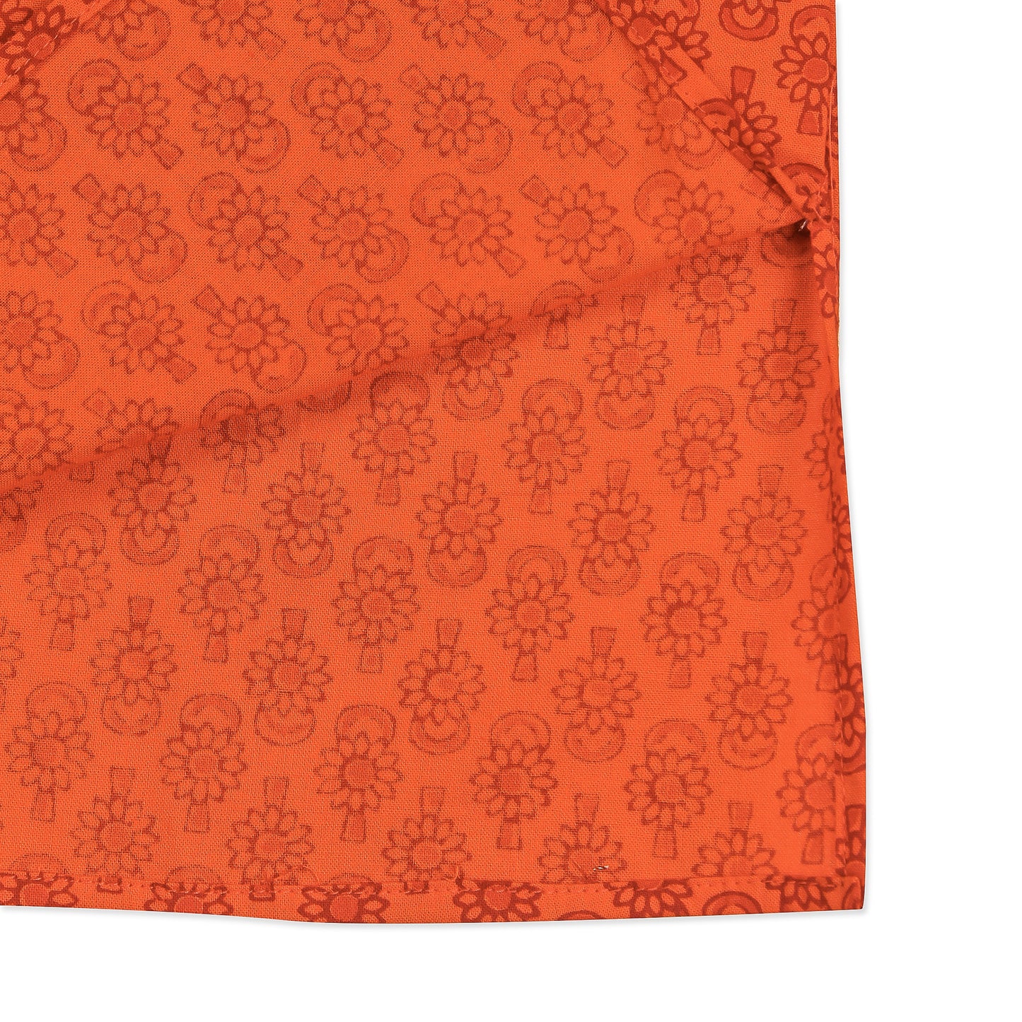 Orange Kurta Pajama for Boys - Ages 0-16Y - Block Print