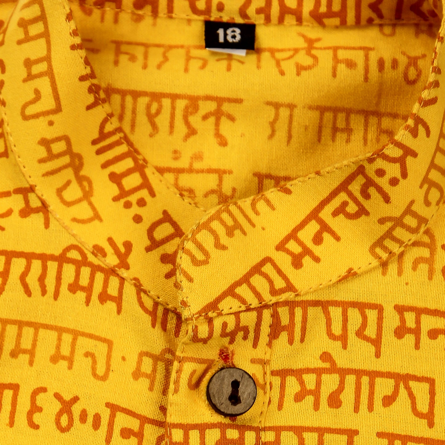 Yellow Kurta Pajama for Boys, Ages 0-16 Years, Cotton, Mantra Print