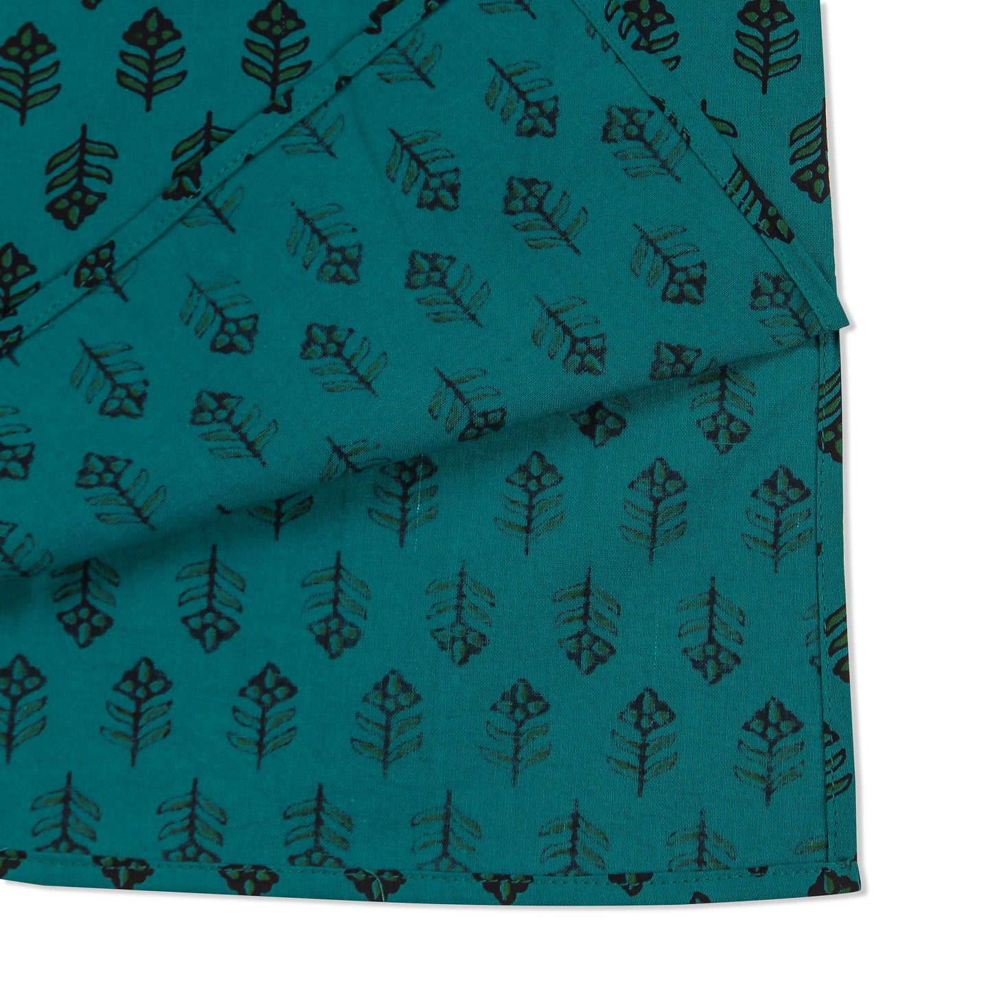 Turquoise Kurta Pajama for Boys, Ages 0-16 Years, Cotton, Block Print