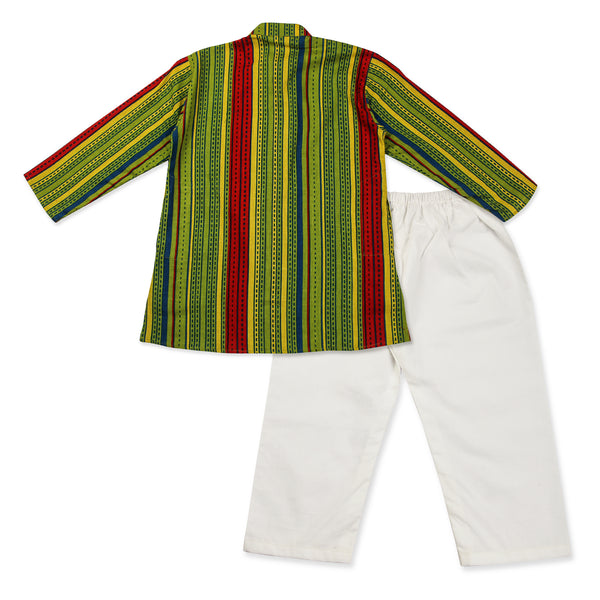 Green Kurta Pajama for Boys, Ages 0-16 Years, Cotton